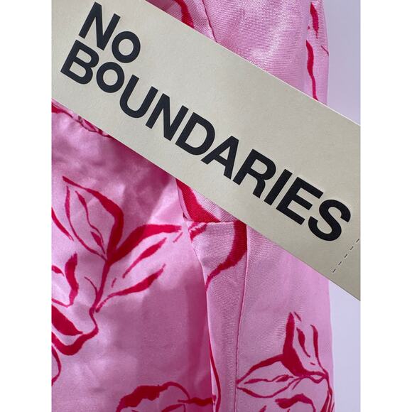 2/$30 NO BOUNDARIES Mini Dress Size XS Pink Mini Y2K Gen Z Floral - Picture 5 of 8